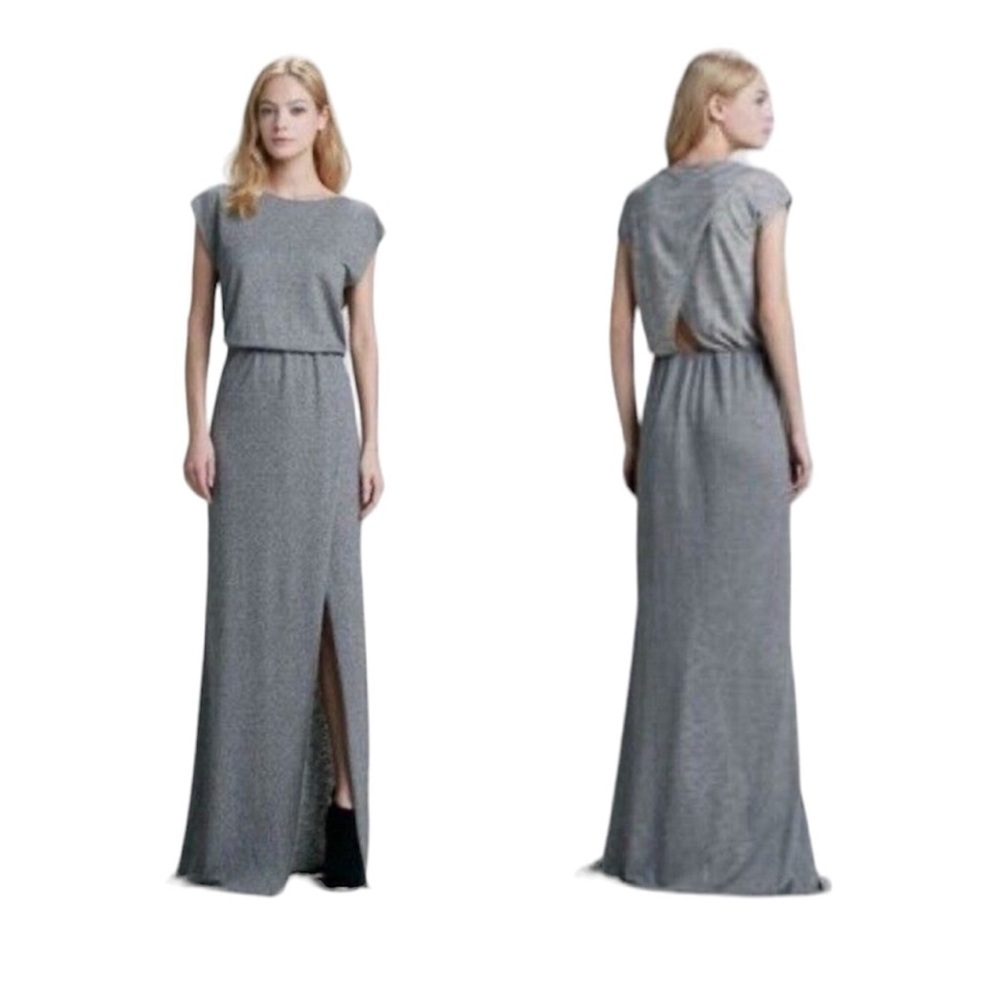 Anthropologie Sachin + Babi Blouson Antonia Gray Maxi Dress Size 4